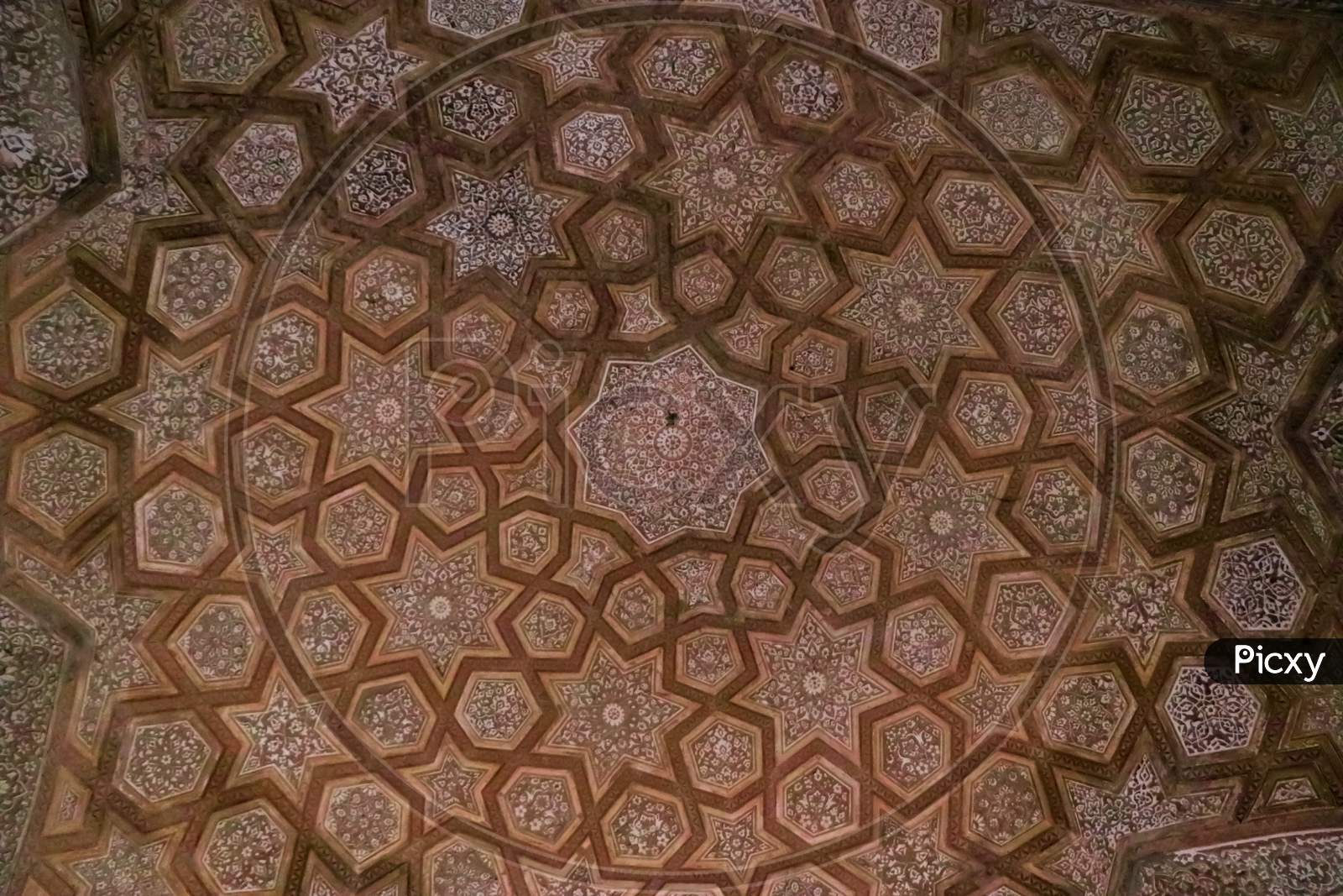 Ceiling decoration on ancient structures.