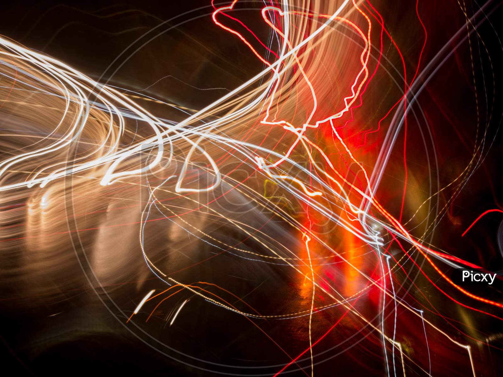 Light painting from various kind of light sources and different coloured light source