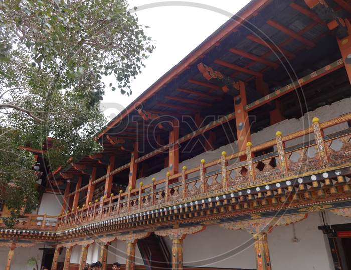 Interior view of Punakha Dzong.