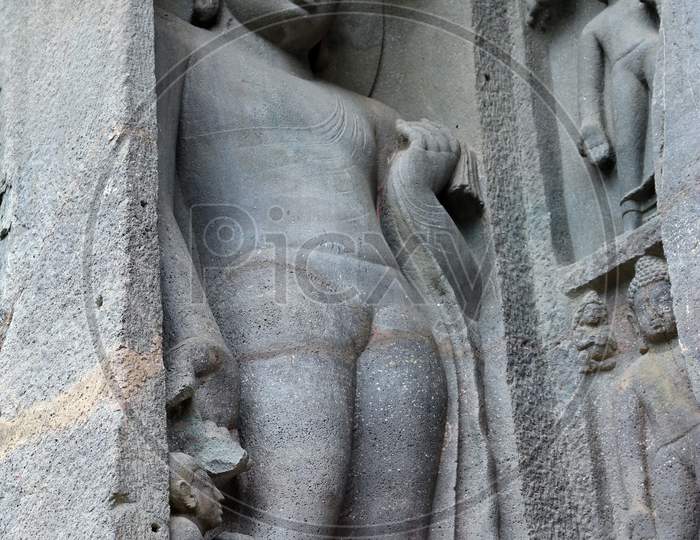 Lord Buddha Statue At Ajanta Caves