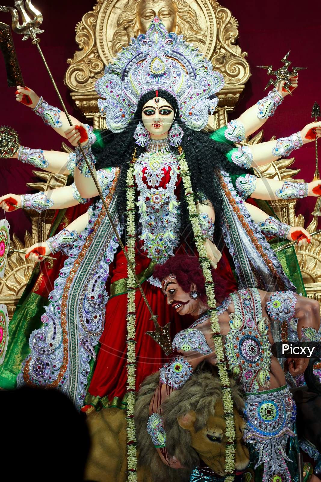 Maa Durga in Red saree