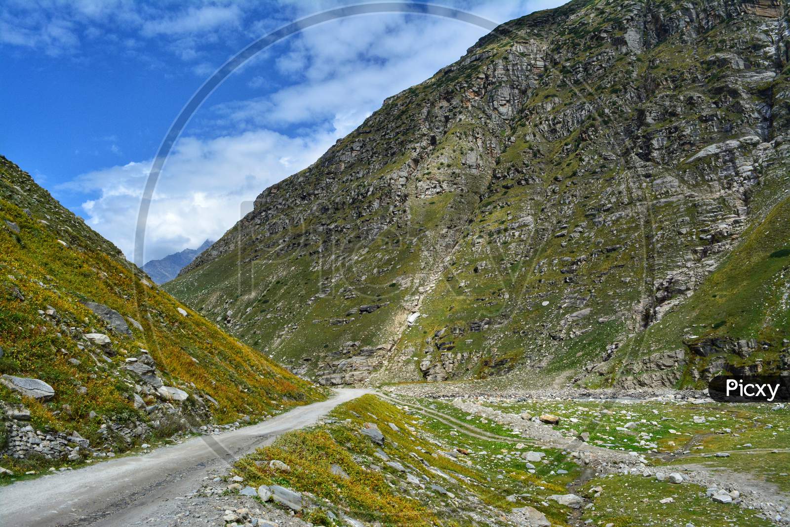 A road on the way to Spiti Valley from Manali