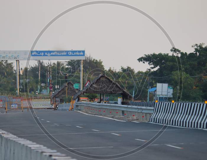 Check Post On National Highway Near Chennai City Of India