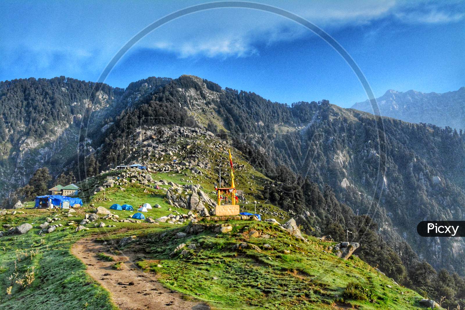 Top of the Triund Hill in Himachal Pradesh