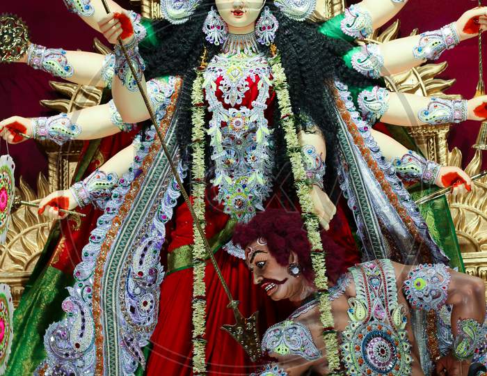 Maa Durga in Red saree
