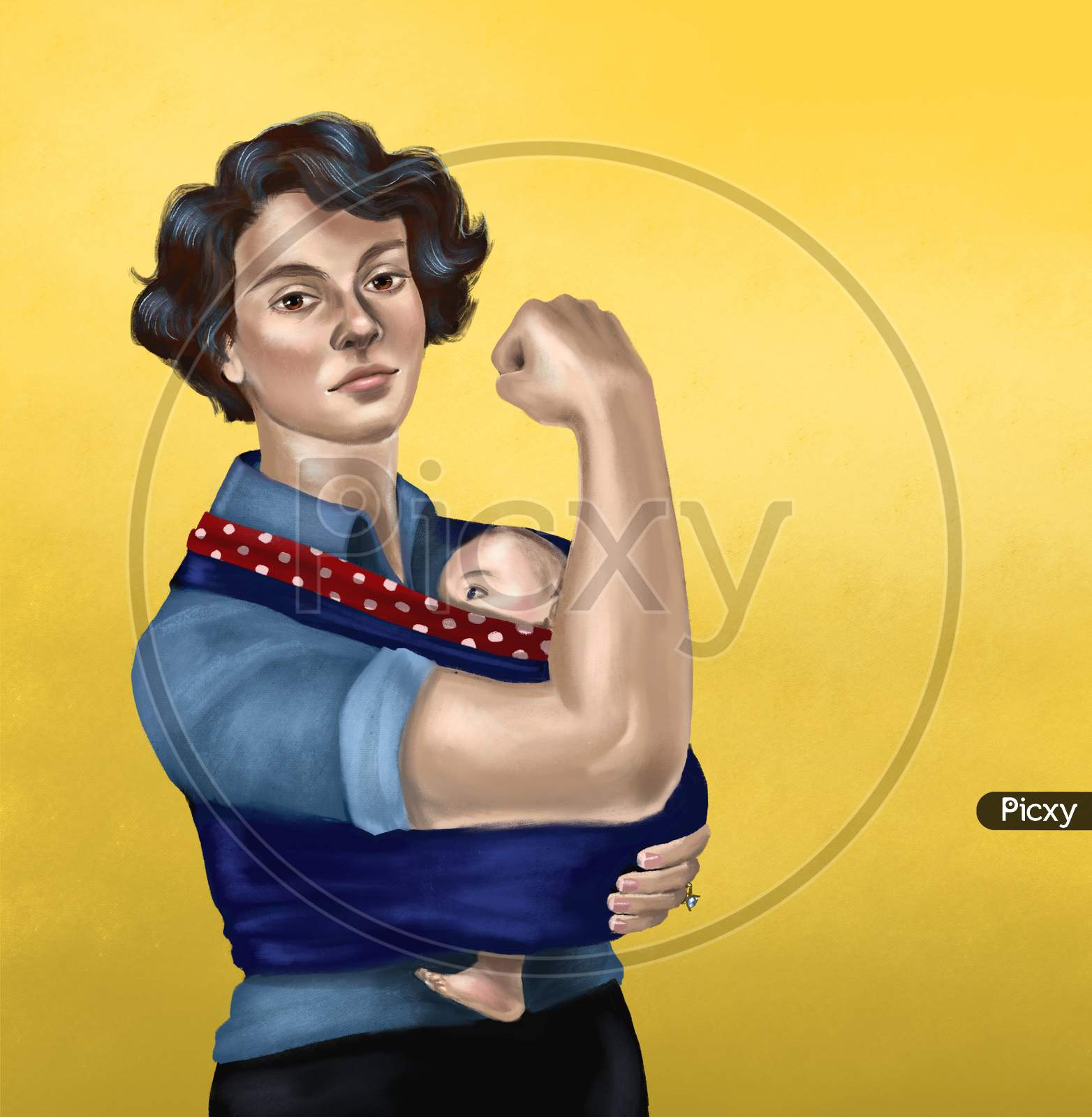 Women empowerment and work from home illustration