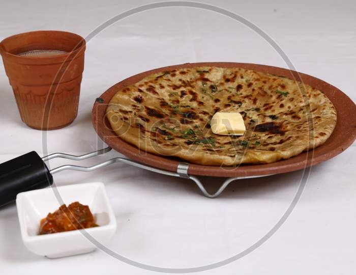 Aloo Paratha with Butter