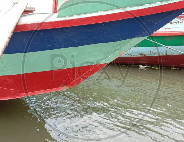 Colorful Boat On River For Travel