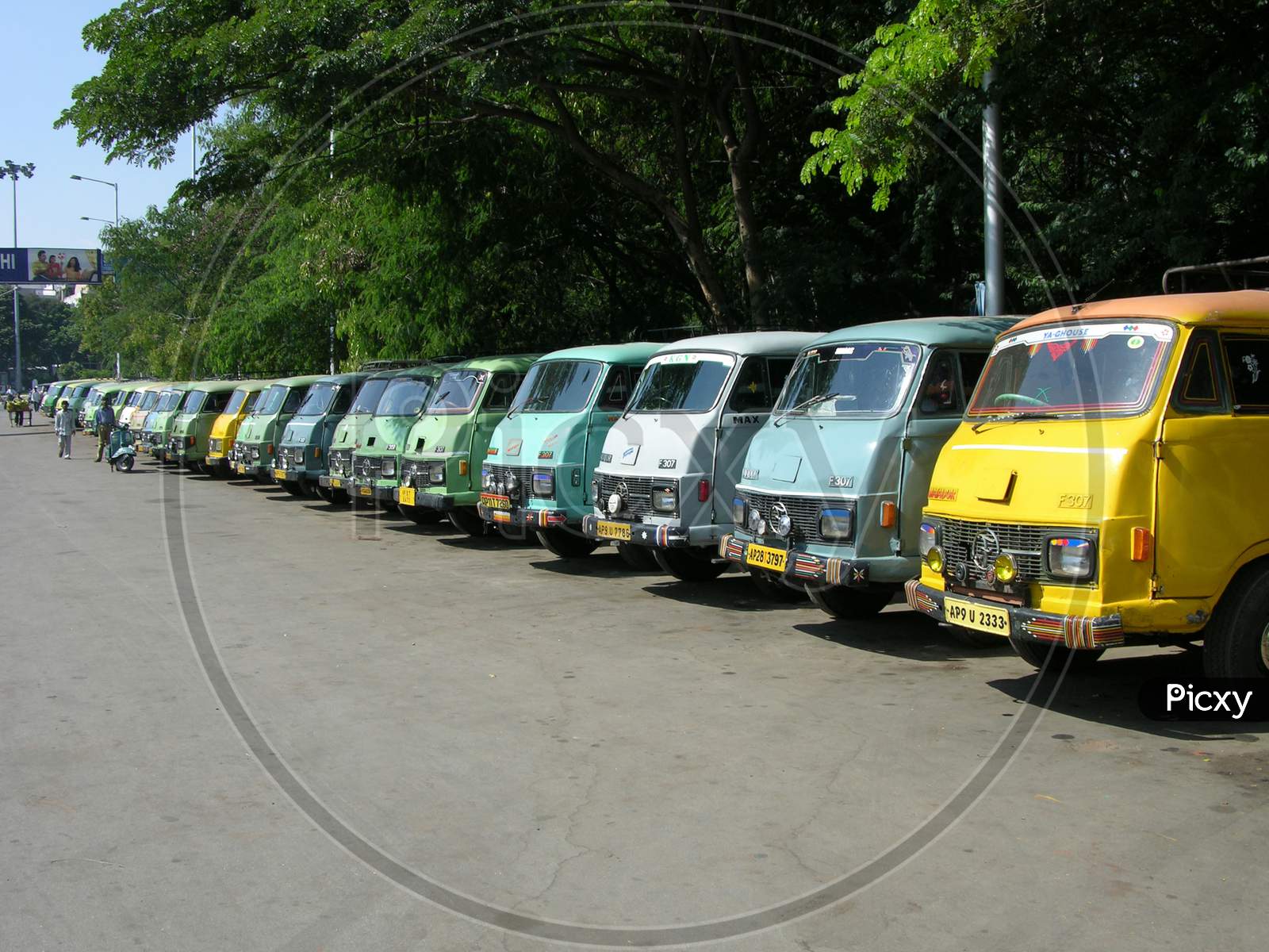 Matador Vans Parked In Mehdipatnam-Hyderabad