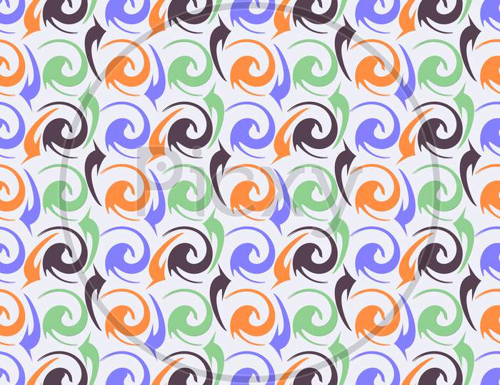 Curve And Arrow Shaped Seamless Pattern