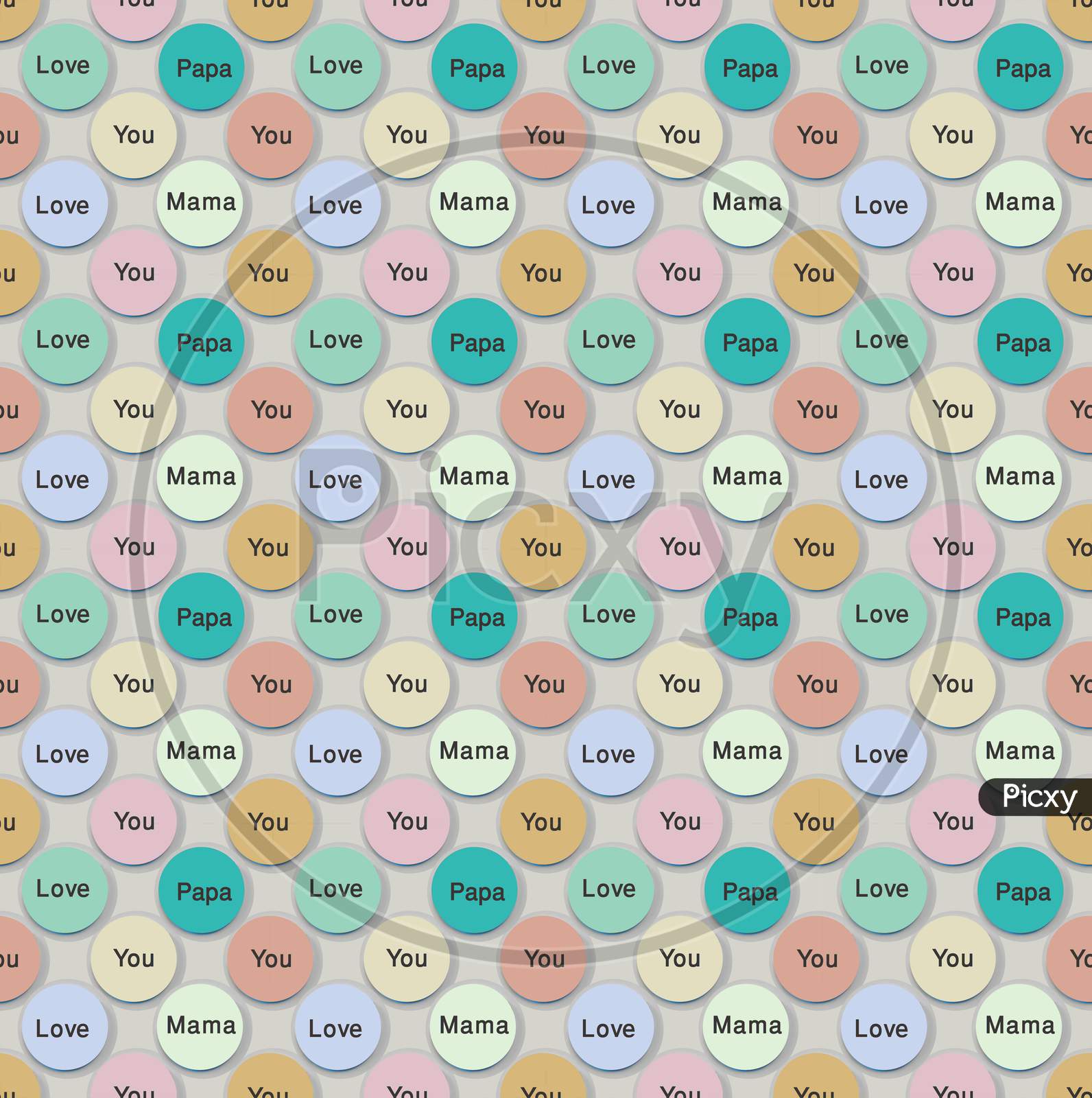 Mother And Father Text Based Seamless Pattern