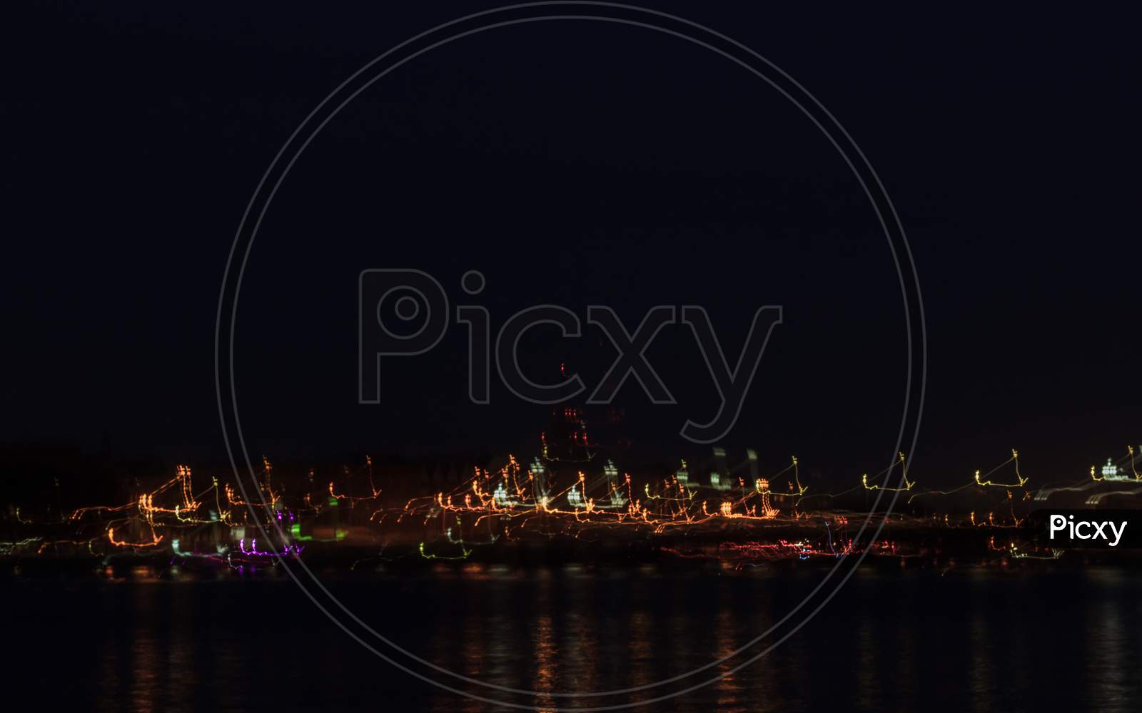 Blur City View At Dark Night