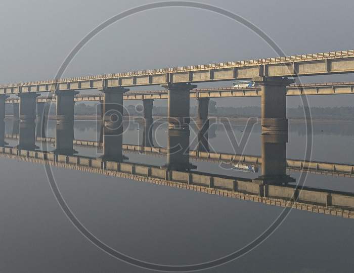 Mirage of a bridge, Siddantham Andhra Pradesh.