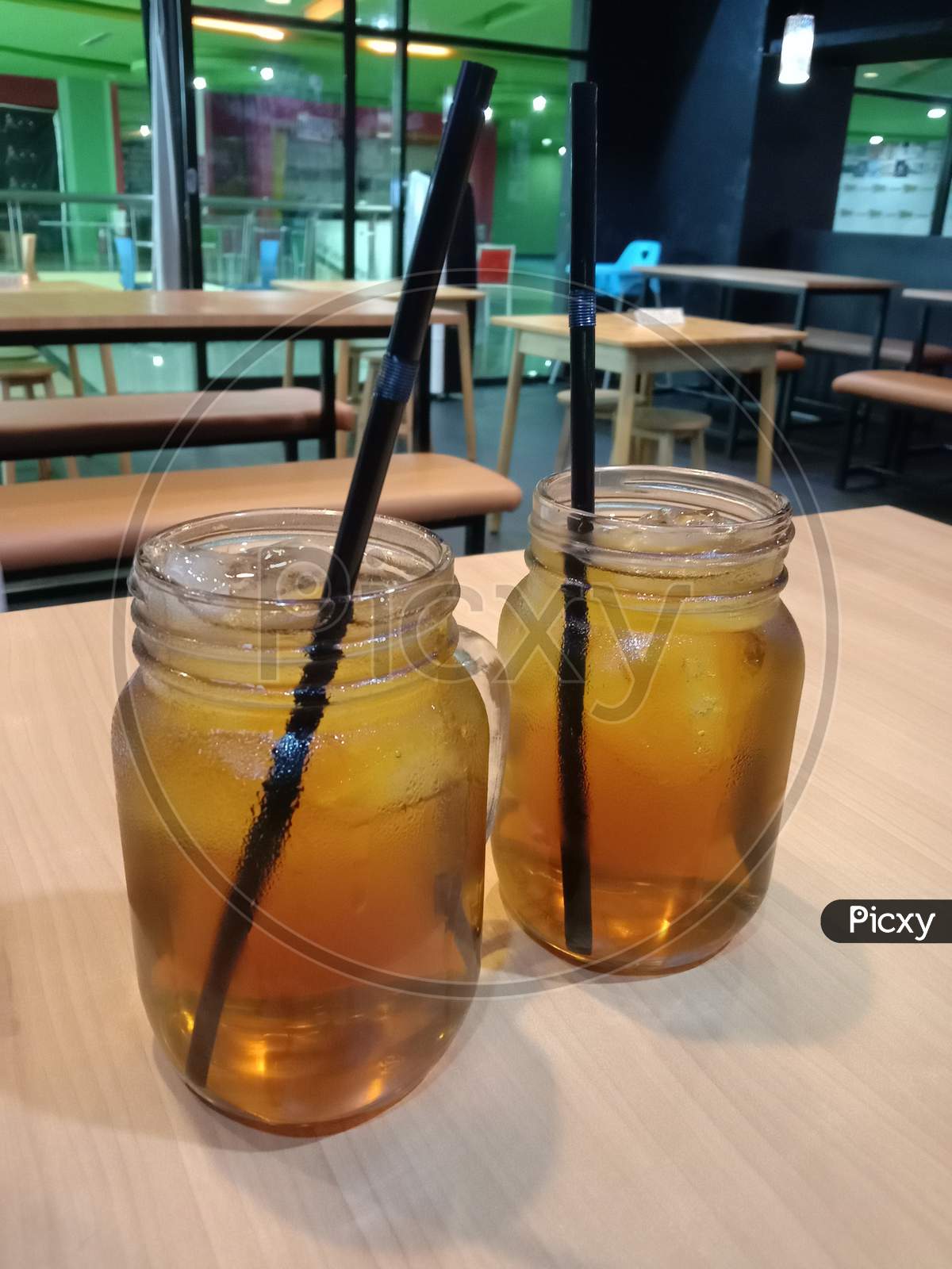 Ice tea and table