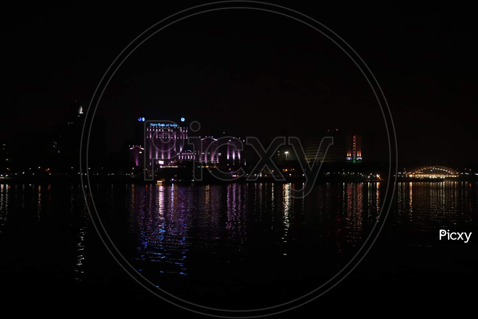 Night Photo Of City Reflection
