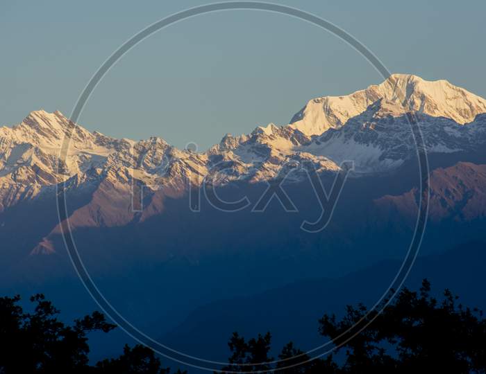 Kedarnath peak from ukhimath  uttrakhand in october