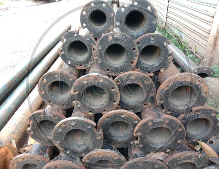 Old Iron Pipe Stock For Sand Collection