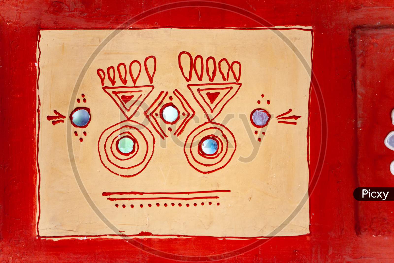 Indian Tribal Wall Art Painting Closeup