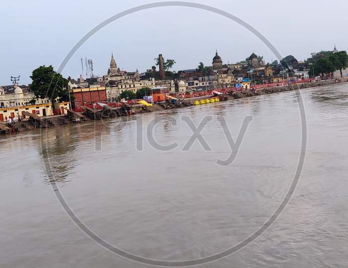 Saryu river along with ghat