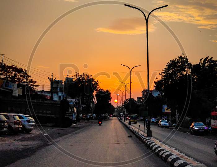 Sunset Udaipur road
