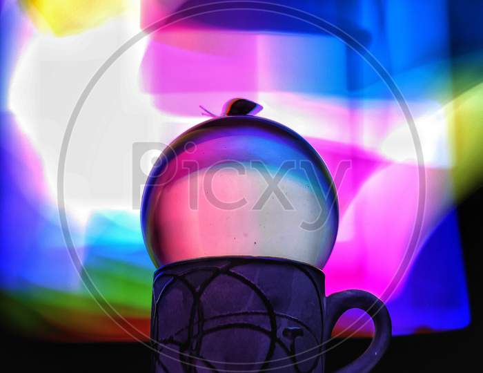 Light painting #cup #lens ball
