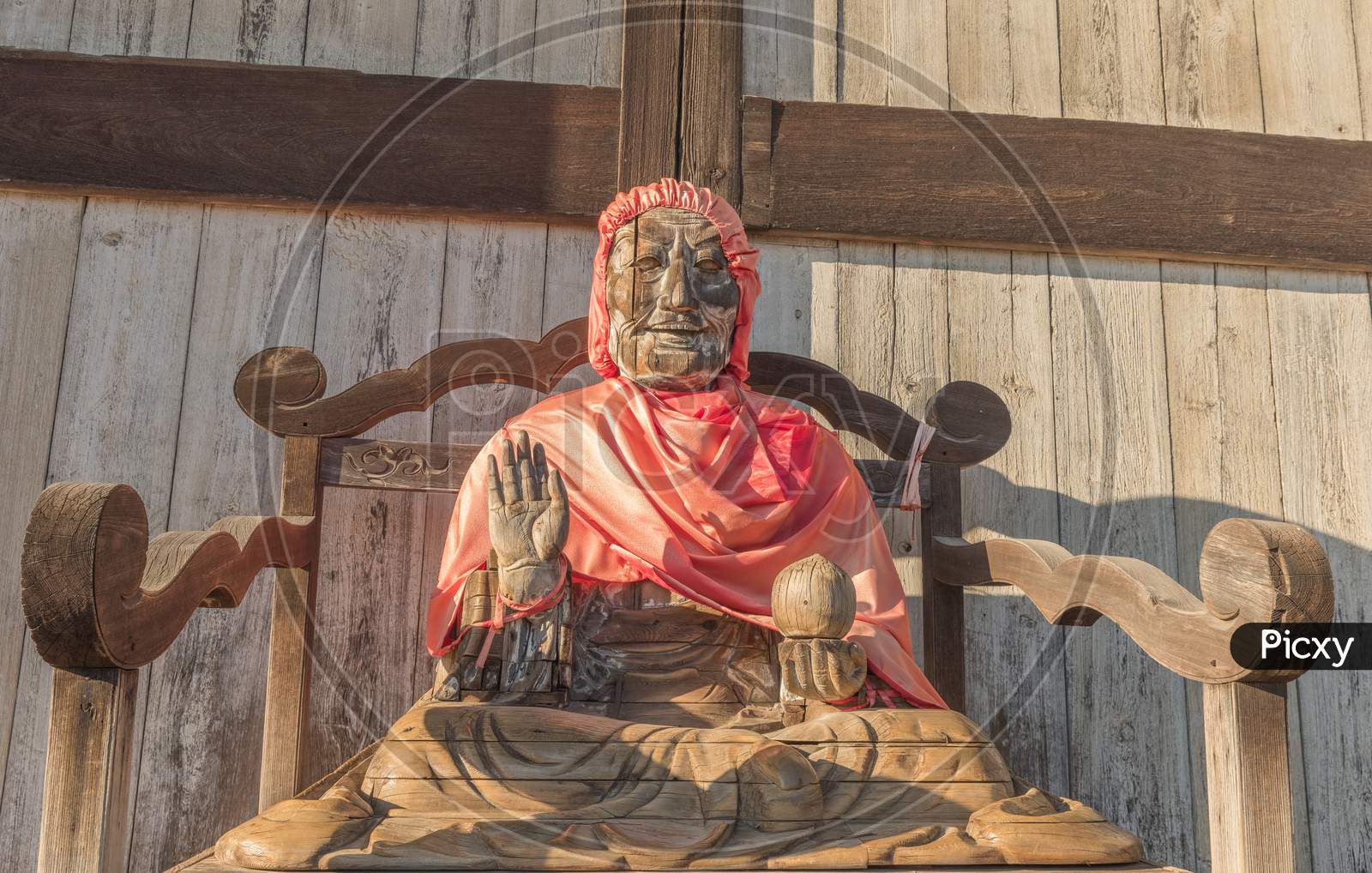 Wooden Statue Of Lord Buddha