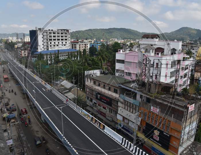 A view of newly constructed Bishnu Rabha flyover connecting Zoo road with GS Road will be formally inaugurates by Assam Chief Minister Sarbananda Sonowal on Thursday, October 22, 2020, in Guwahati on Tuesday, October 20, 2020.