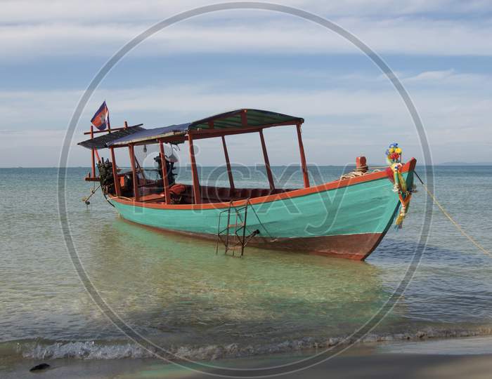 Typical Cambodian Long Tale Boat