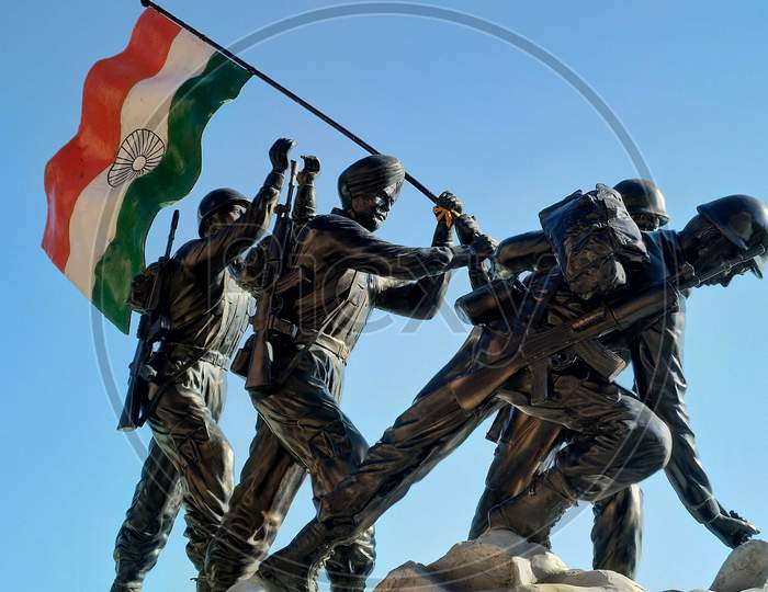 Indian Army Memorial statue, Mall Road, Shimla, Himachal Pradesh