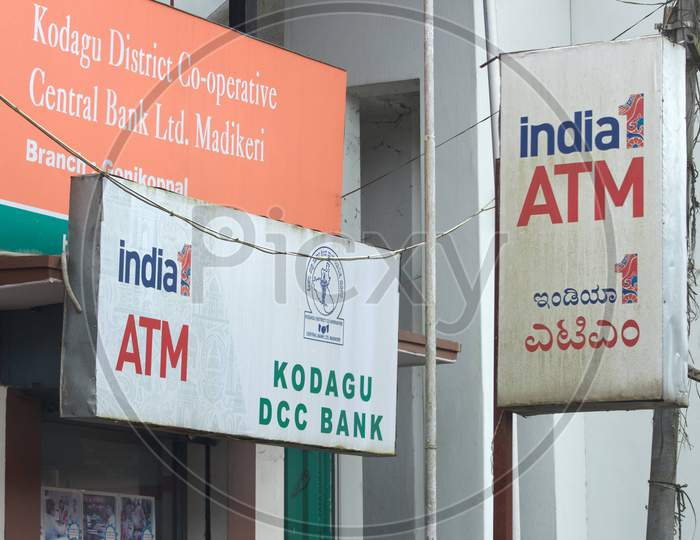 kodagu cooperative bank and India 1 atm in kodagu district.