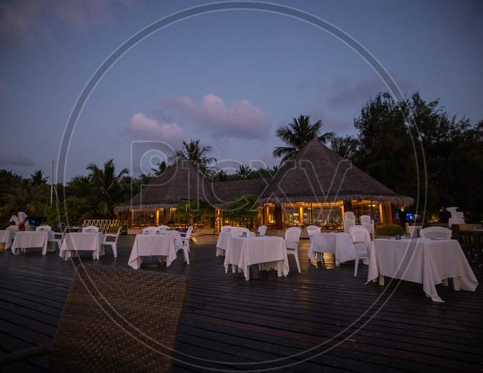 Huvafen Fushi Resort Maldives Beach restaurant