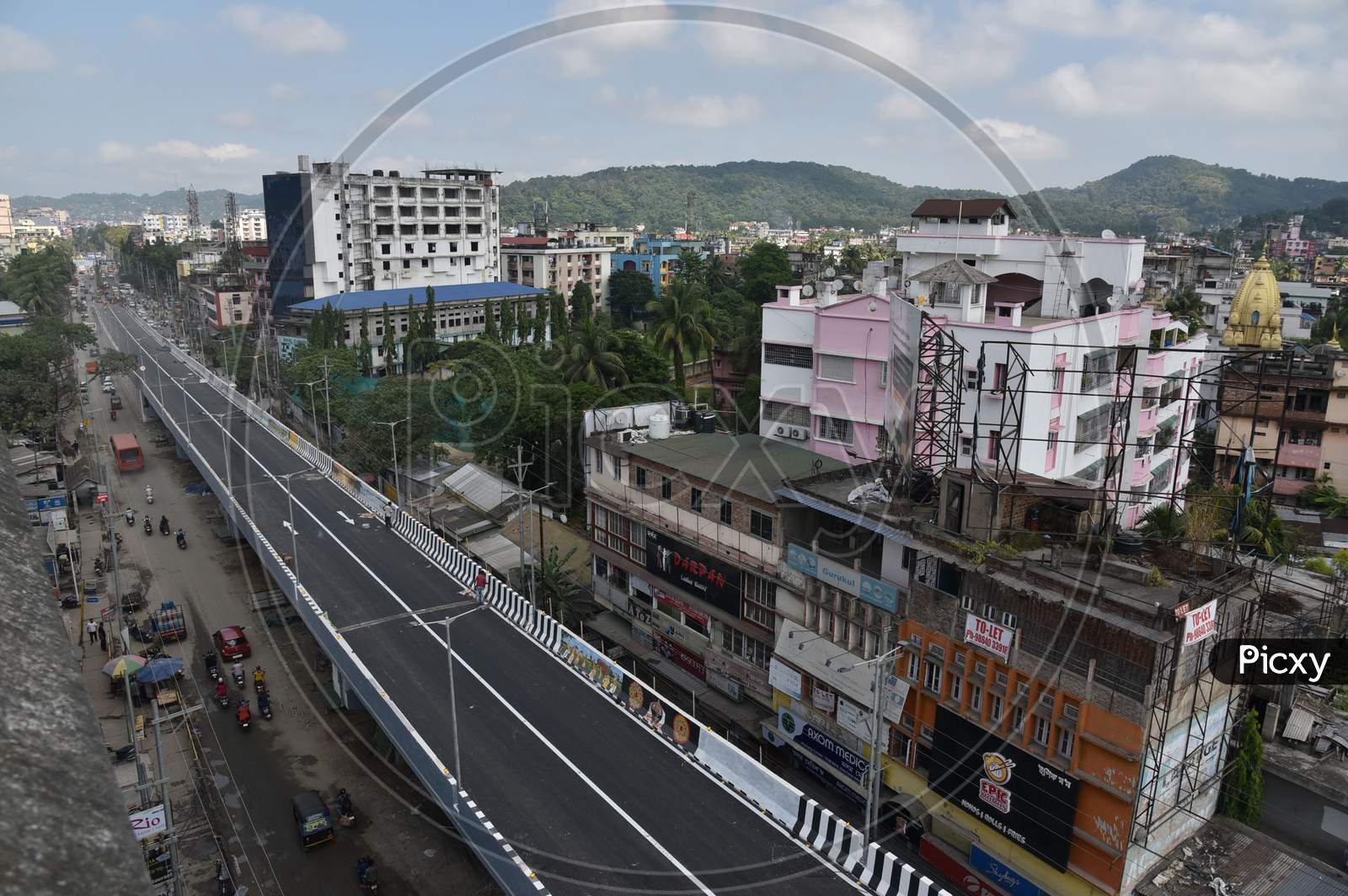 A view of newly constructed Bishnu Rabha flyover connecting Zoo road with GS Road will be formally inaugurates by Assam Chief Minister Sarbananda Sonowal on Thursday, October 22, 2020, in Guwahati on Tuesday, October 20, 2020.