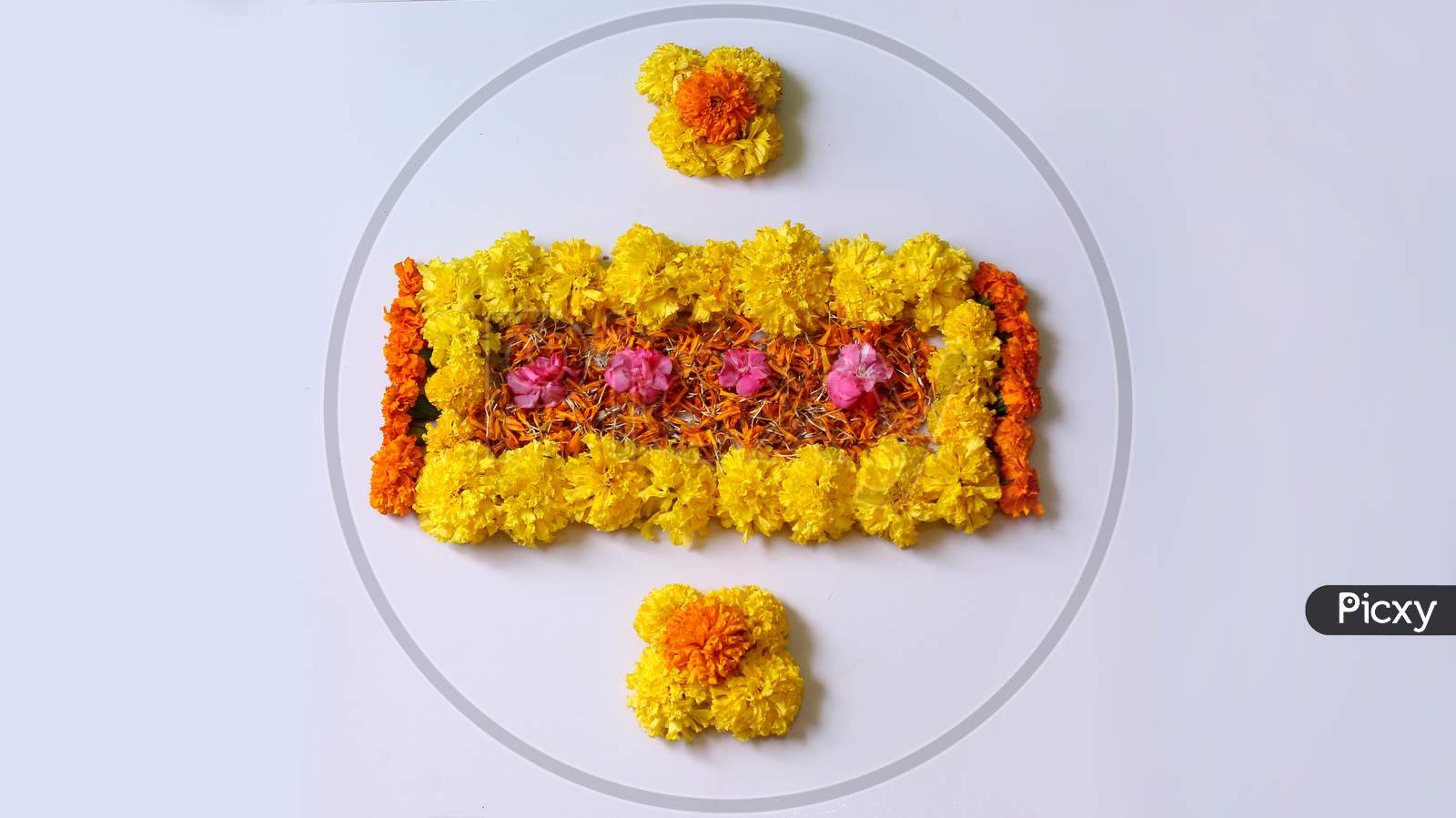 Flower Rangoli Designs for Festival Decoration