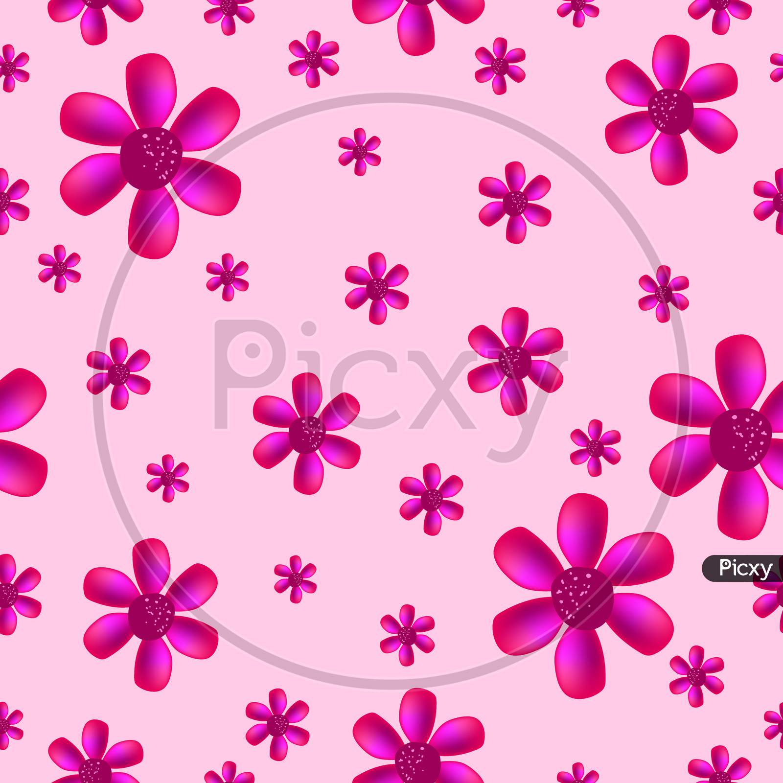 Monogram Flower Tile Square 90 - Luxury S00 Pink