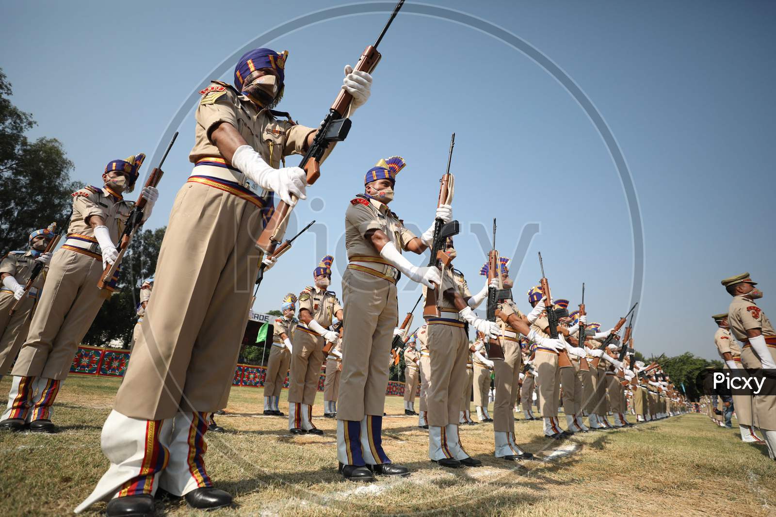 Jammu & kashmir Police officers take part in a tribute ceremony and parade during Police Commemoration Day in Jammu  on 21 October,2020.