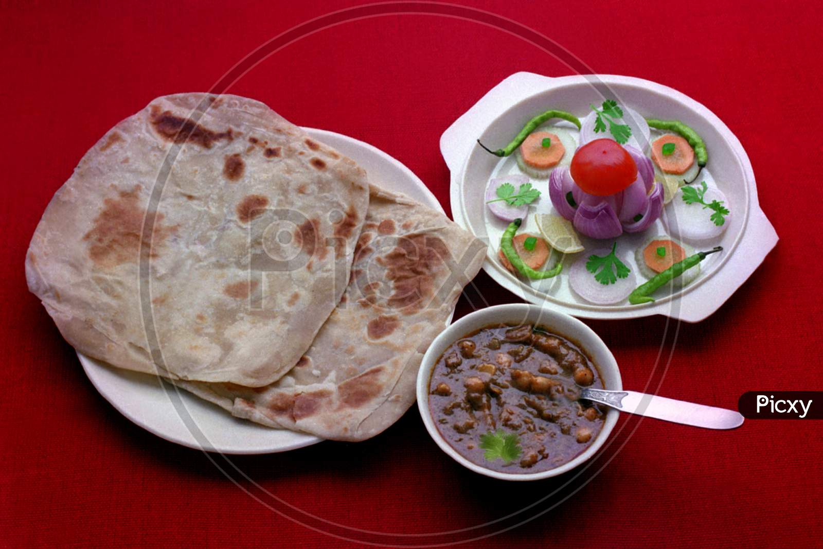 Chola Paratha-Salad