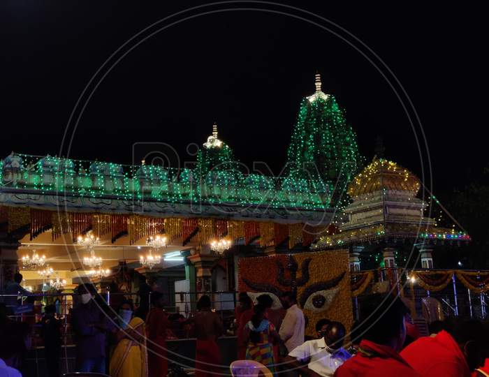 Durga Mata Temple with full of lightning decoration