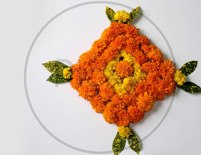 Flower Rangoli Designs for Festival Decoration