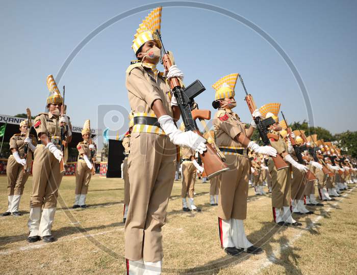 Jammu & kashmir Police take part in a tribute ceremony and parade during Police Commemoration Day in Jammu  on 21 October,2020.