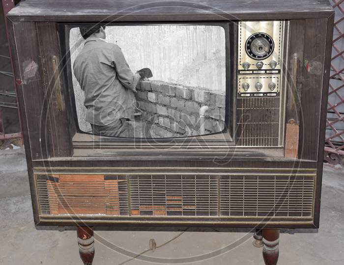 Vintage Black and White Tv