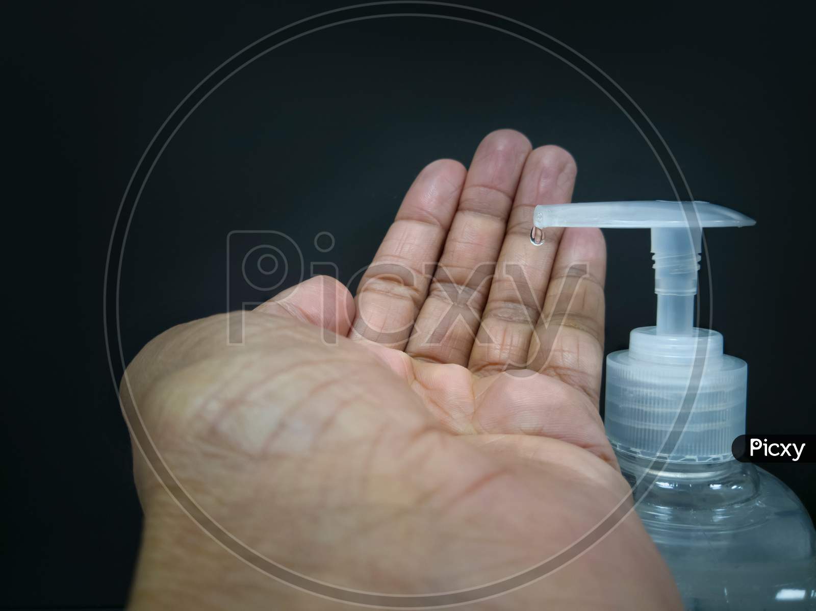 Washing Hand With Antibacterial Hand Sanitizer, Disinfection Gel