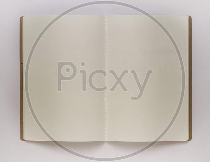A Blank Book On White Background Stock Photo