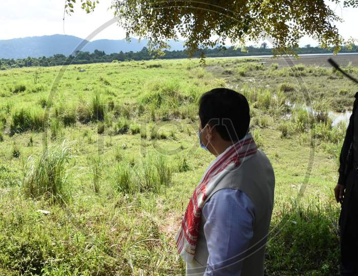 Assam Chief Minister Sarbananda Sonowal  at Kohora Range of Kaziranga National Park in Golaghat district of Assam on Oct 21,2020.