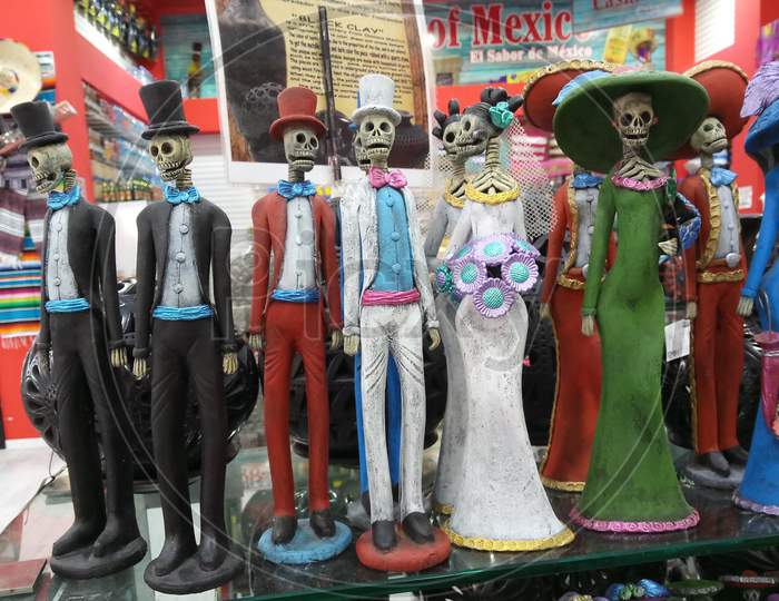 Hollowin toy at Mexico skull doll