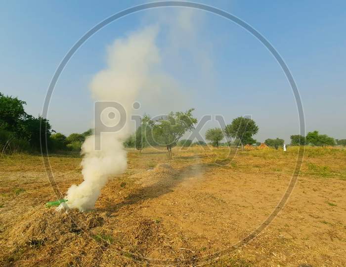 Air Pollution Due To Burning Agriculture Waste In Fields