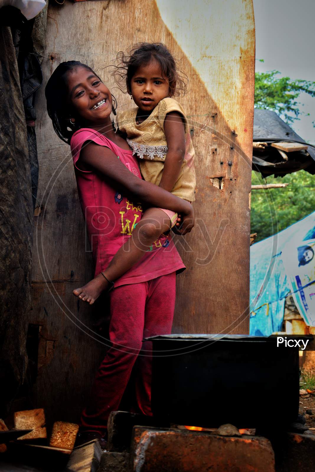 Street children with smile