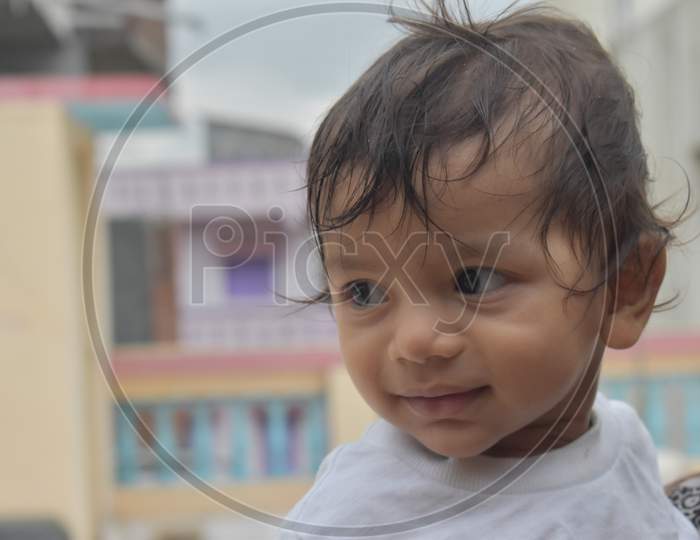 Smileyface of indian little boy