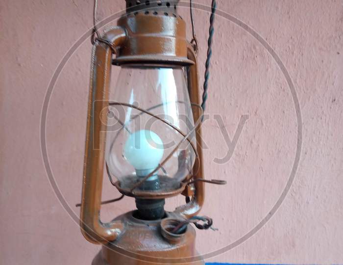 Antique lantern with lamp creative later for Diwali