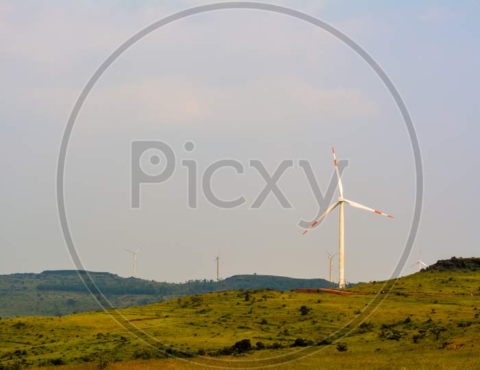 An isolated wind mill turbine near Satara Maharashtra
