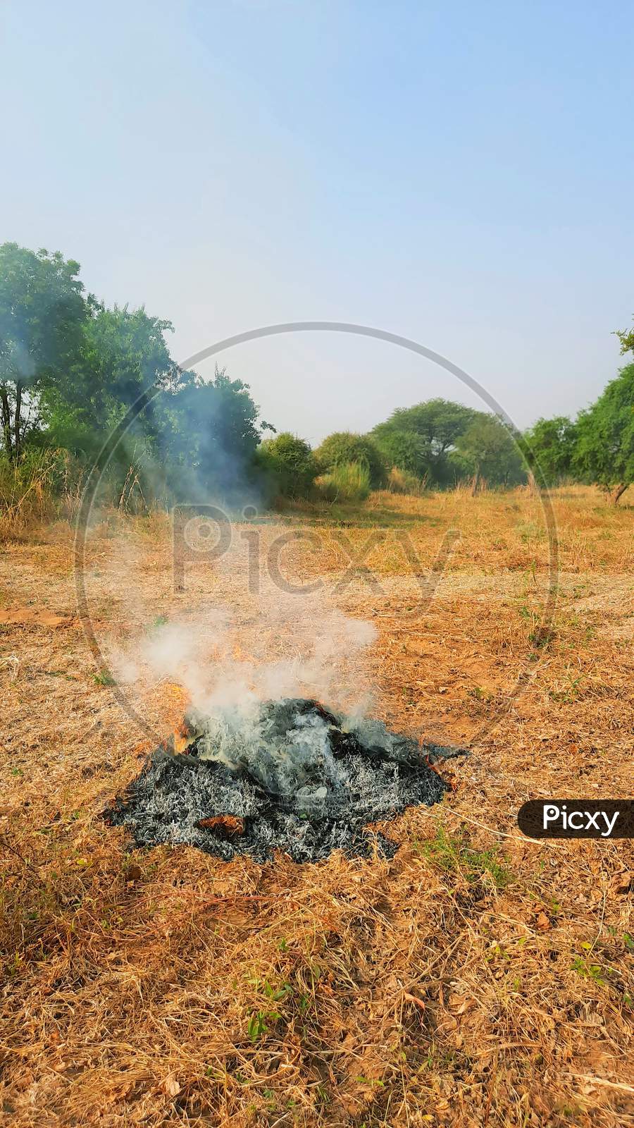 Air Pollution Due To Burning Agriculture Waste In Fields